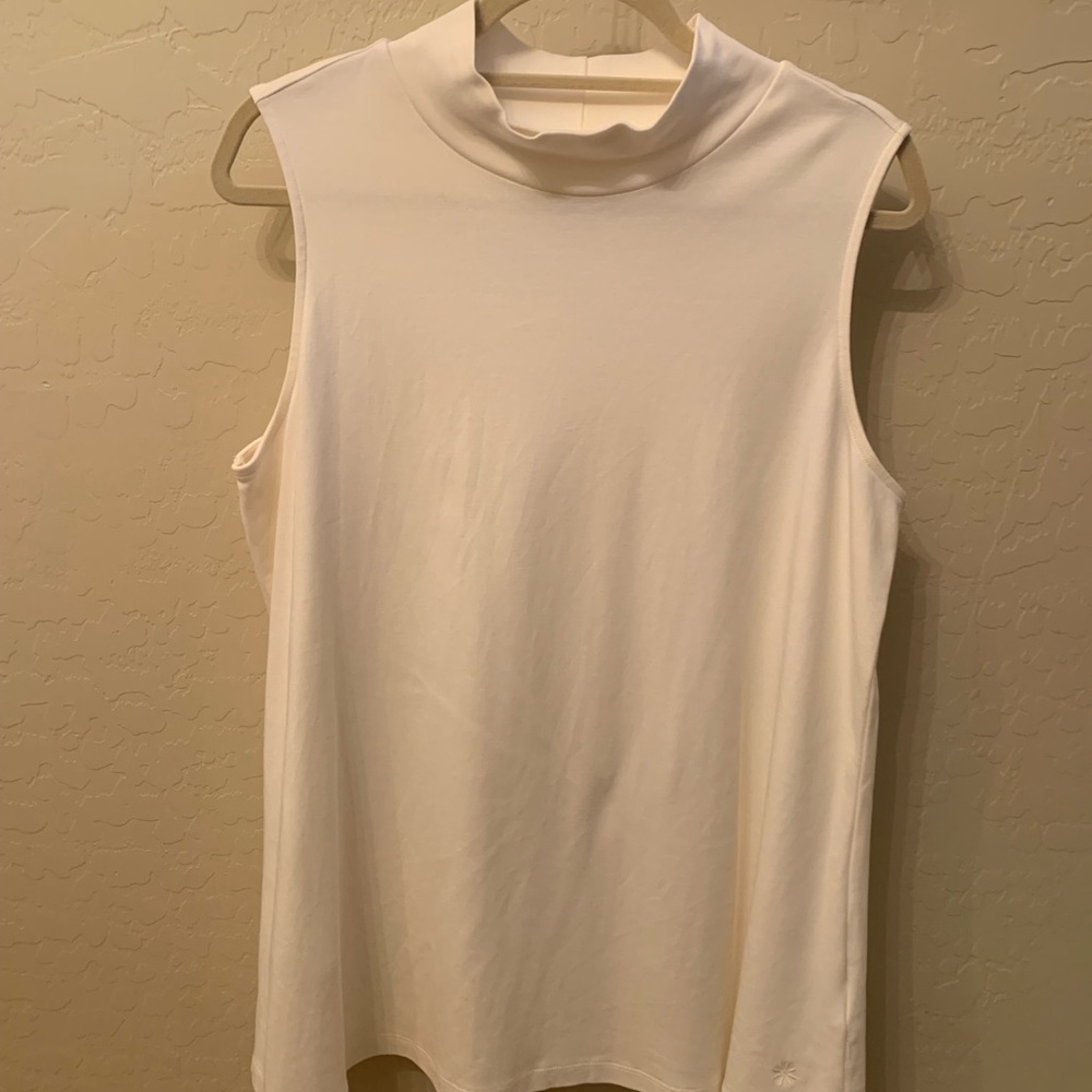 Isaac Mizrahi Sleeveless Cream Top Mock Turtleneck Size XL